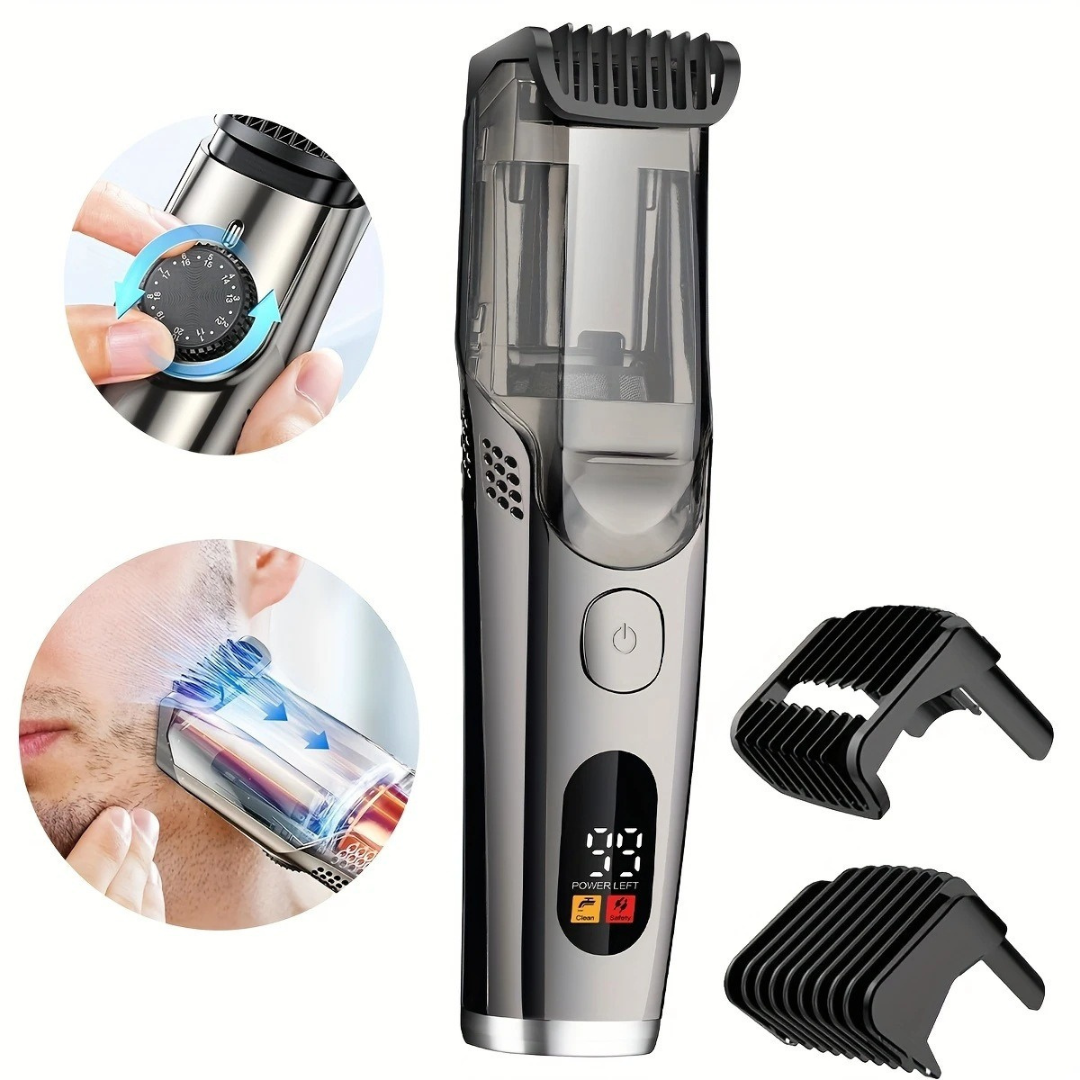 TrimVac™ Pro – Baardtrimmer met Ingebouwd Vacuümsysteem