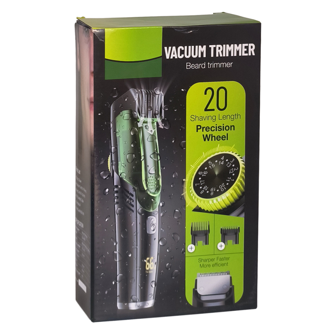 TrimVac™ Pro – Baardtrimmer met Ingebouwd Vacuümsysteem