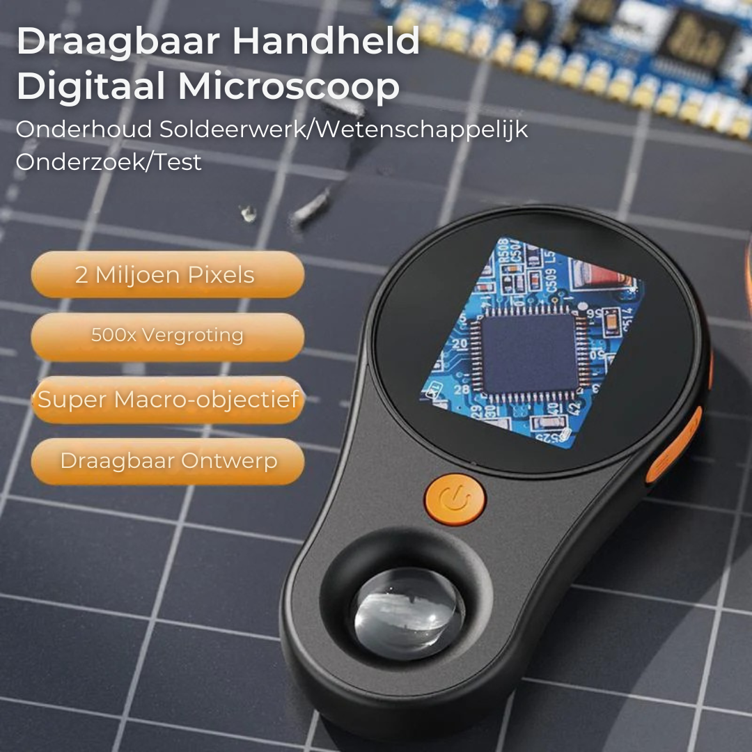 MicroView™ Pro – Draagbare Digitale Microscoop met LED-Verlichting
