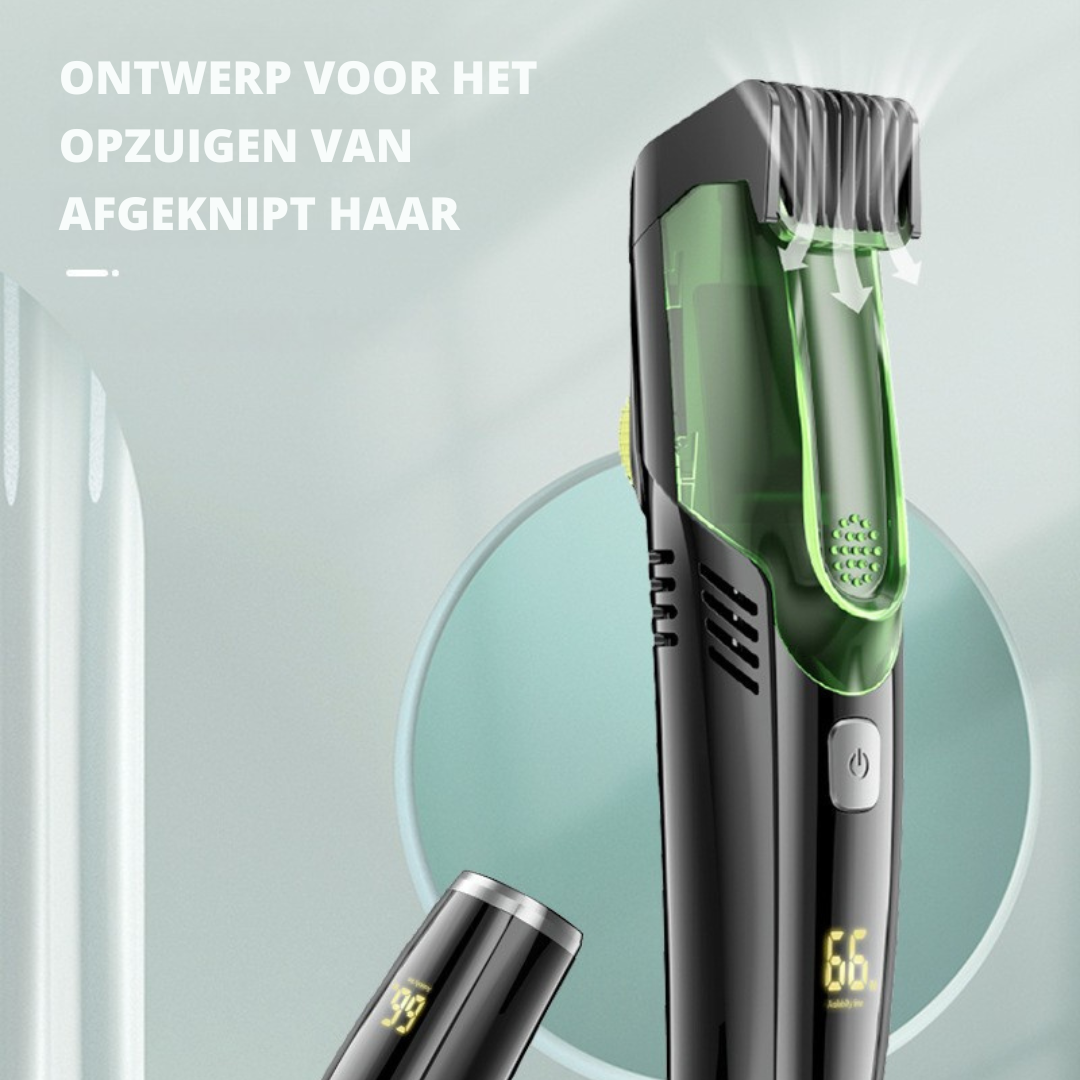 TrimVac™ Pro – Baardtrimmer met Ingebouwd Vacuümsysteem