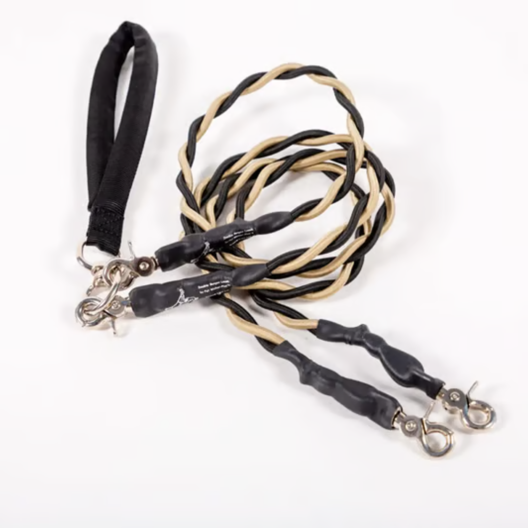 PawLink™ Duo – Dubbele Hondenriem met Schokdempers