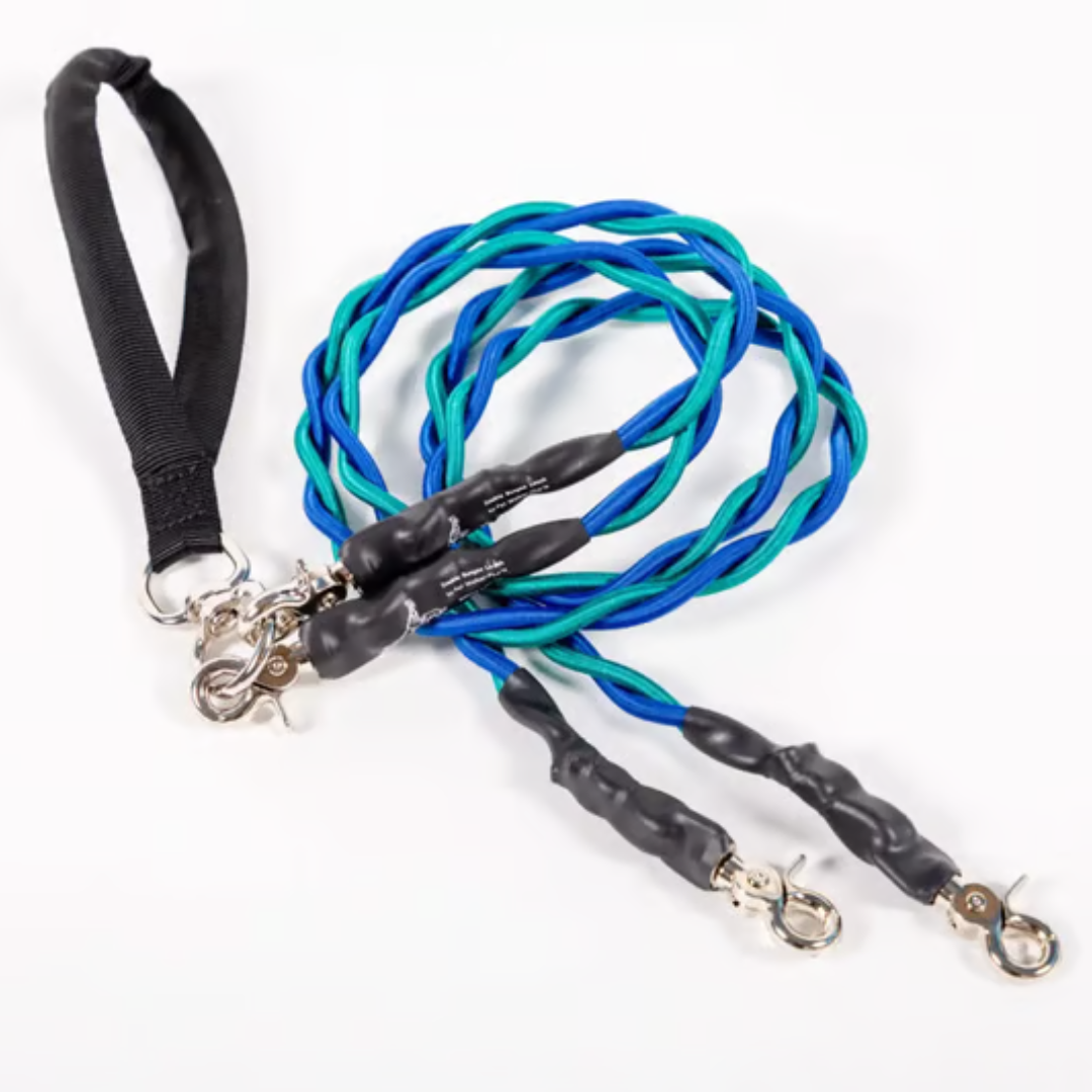 PawLink™ Duo – Dubbele Hondenriem met Schokdempers