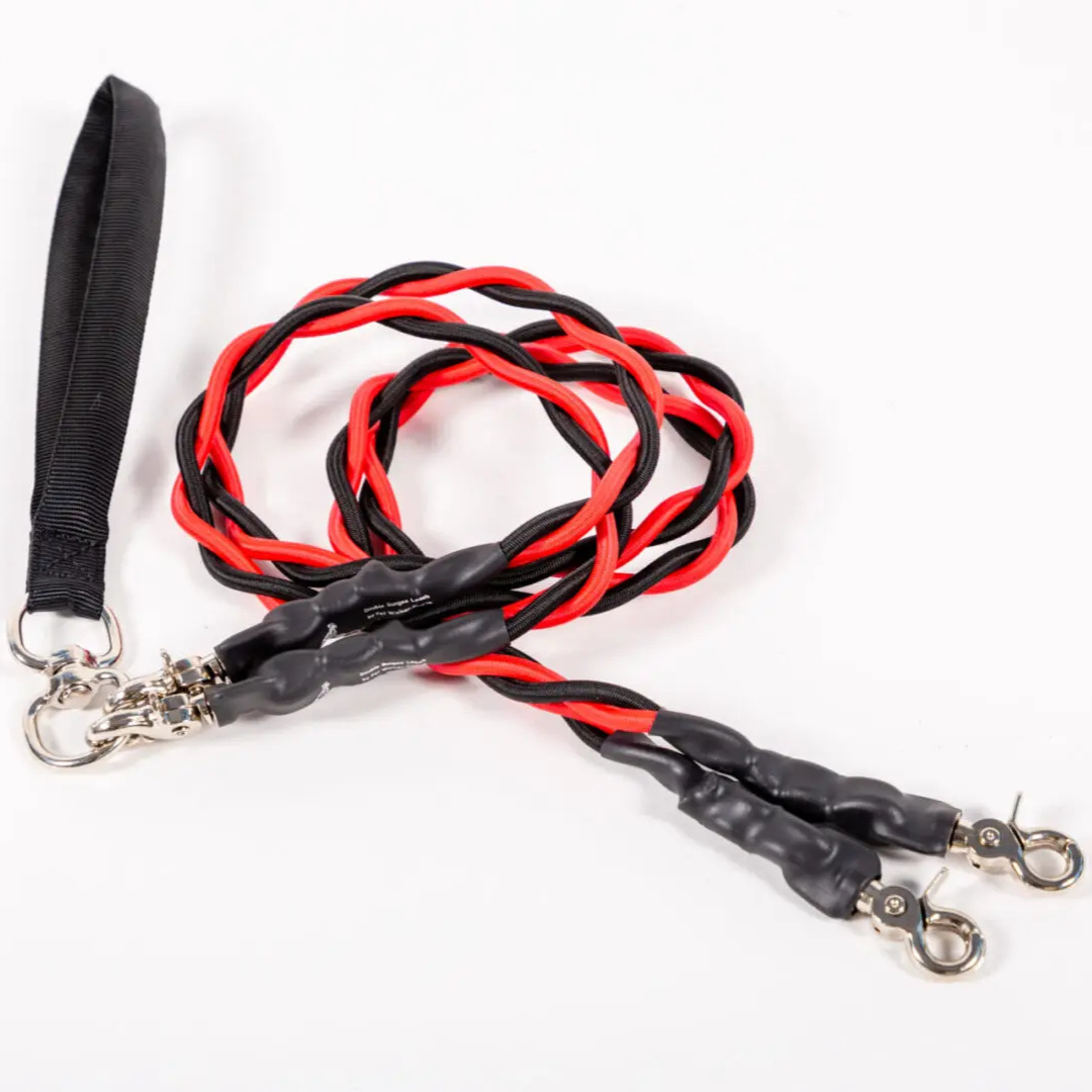 PawLink™ Duo – Dubbele Hondenriem met Schokdempers