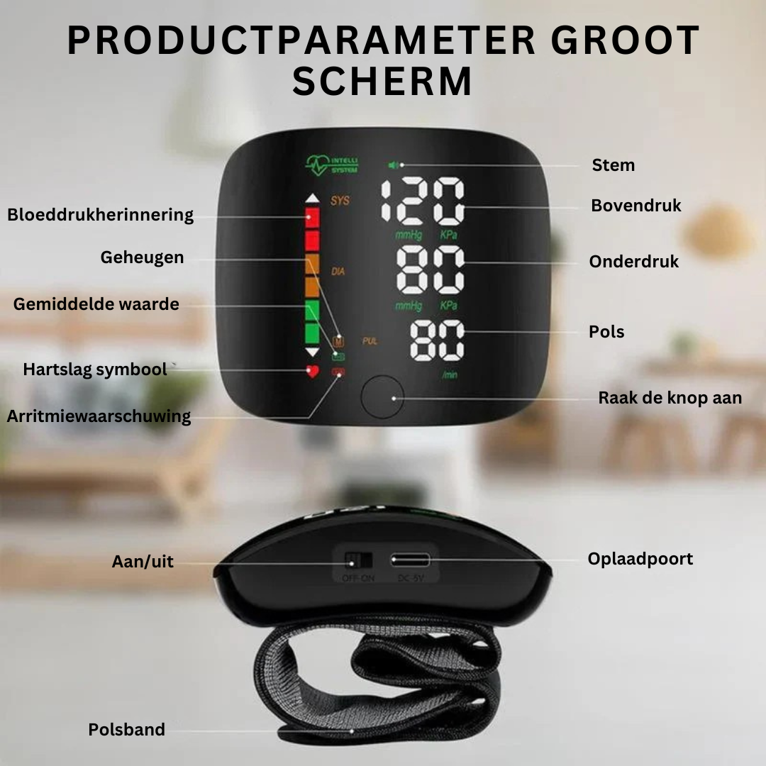 PulseGuard™ Pro – Digitale Bloeddrukmeter met Nauwkeurige Meting
