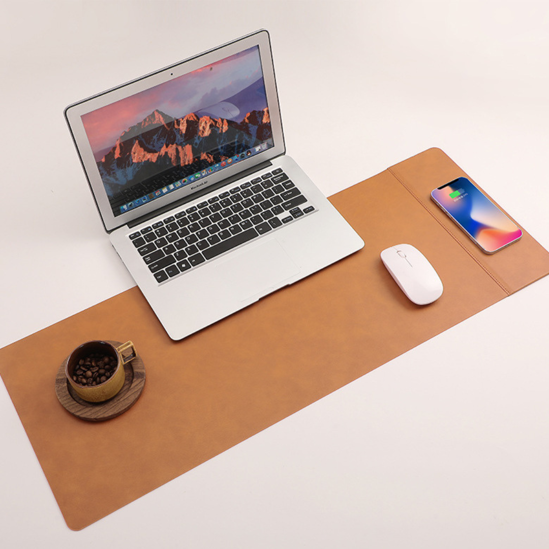 WorkMat™ Max – Premium Bureaulegger met Wireless Charging