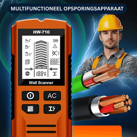 WallScan™ Pro – Multifunctionele Detector voor Metaal, Hout & Kabels