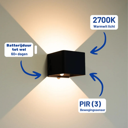 GlowBox™ Max – Strakke & Sfeervolle Draadloze Wandlamp