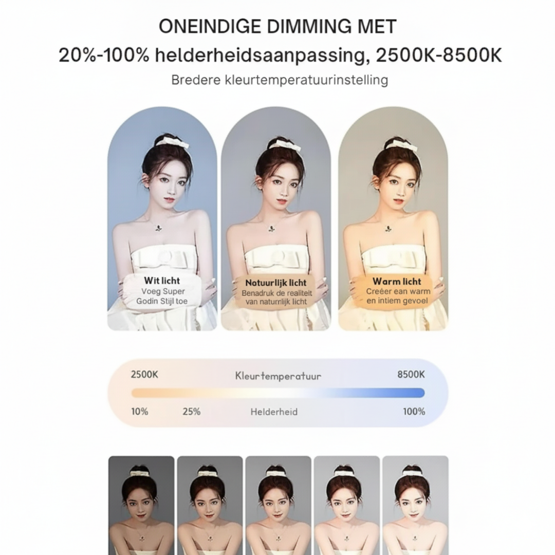 GlowRing™ Pro – Oplaadbare Selfie Ring Light voor Telefoon