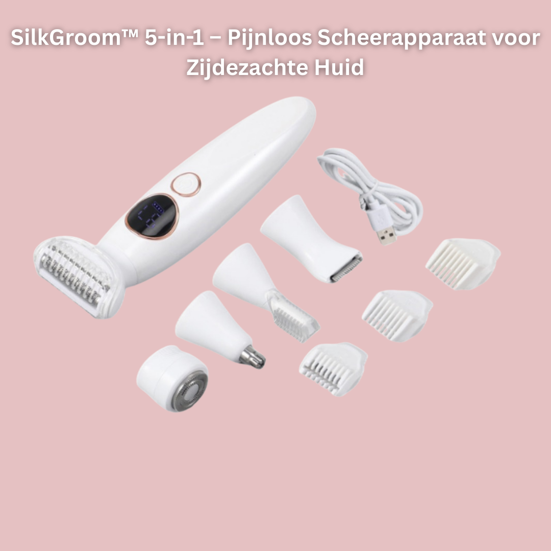 SilkGroom™ 5-in-1 – Pijnloos Scheerapparaat voor Zijdezachte Huid