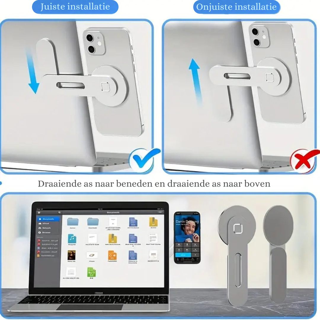 SnapMount™ Max – Draaibare Magnetische Houder voor Multitasking