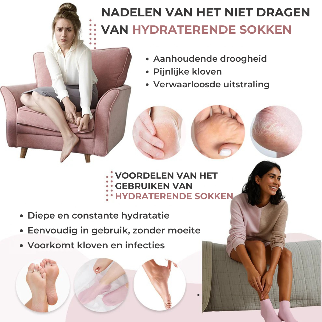 SoftStep™ Pro – Hydraterende Verzorgingssokken voor Zachte Voeten