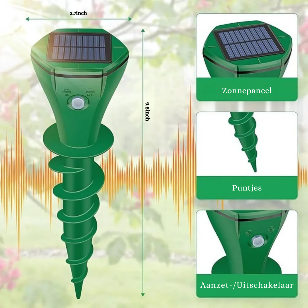 MoleGuard™ Pro – Zonne-energie Anti-Mollen Apparaat met Trillingen