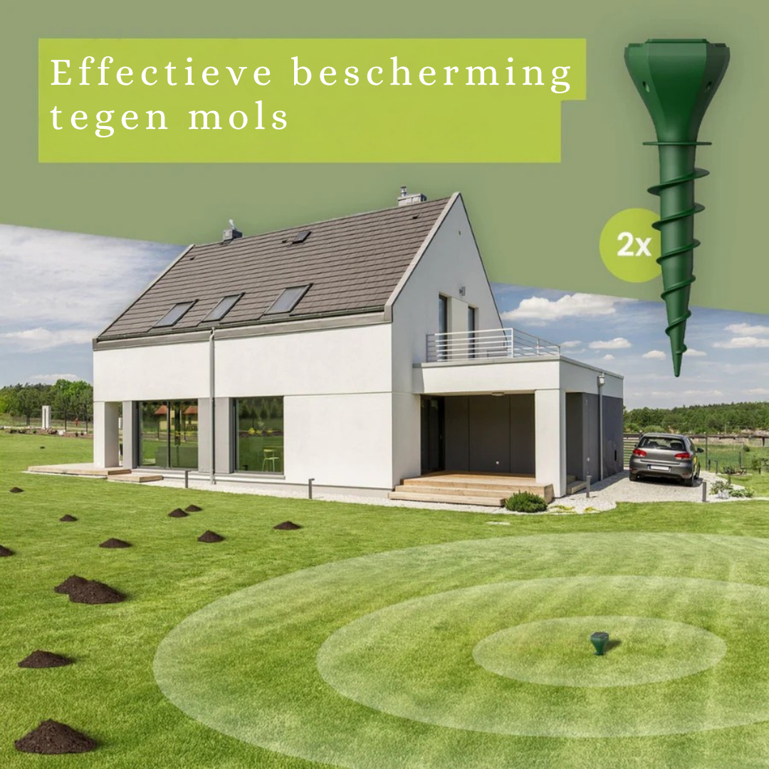 MoleGuard™ Pro – Zonne-energie Anti-Mollen Apparaat met Trillingen