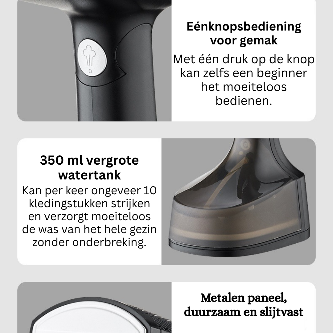 SteamEase™ Pro – Krachtige Kledingstomer voor Kreukvrije Outfits