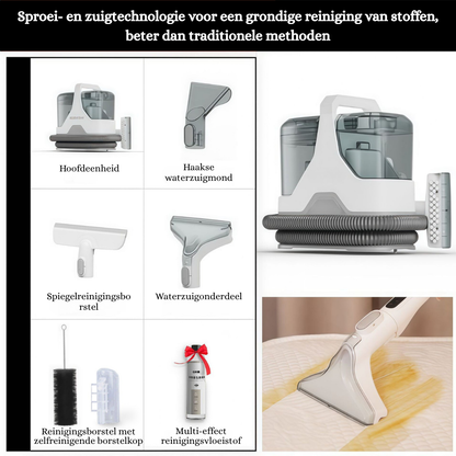 HydroVac™ Max – Spray & Zuigreiniger voor Meubels & Tapijt