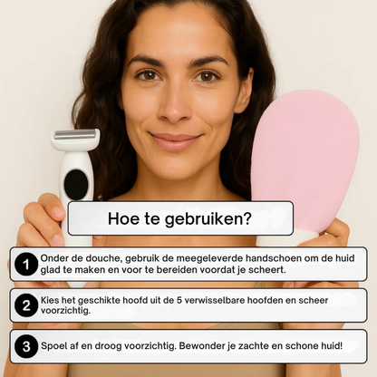 SilkGroom™ 5-in-1 – Pijnloos Scheerapparaat voor Zijdezachte Huid