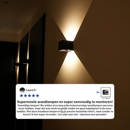 GlowBox™ Max – Strakke & Sfeervolle Draadloze Wandlamp