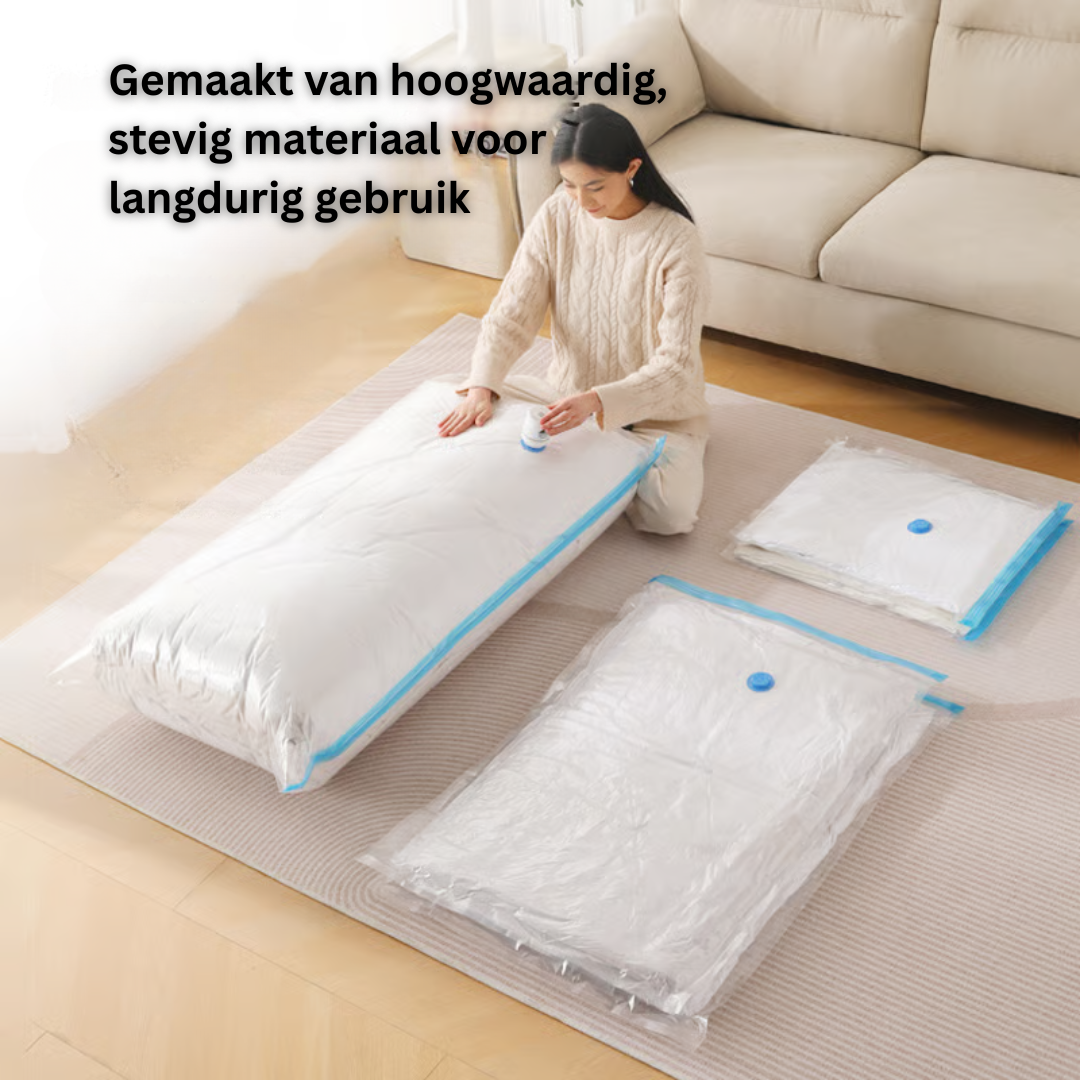 PackEase™ Pro – Vacuüm Opbergzakken met Elektrische USB Pomp (9-delig)