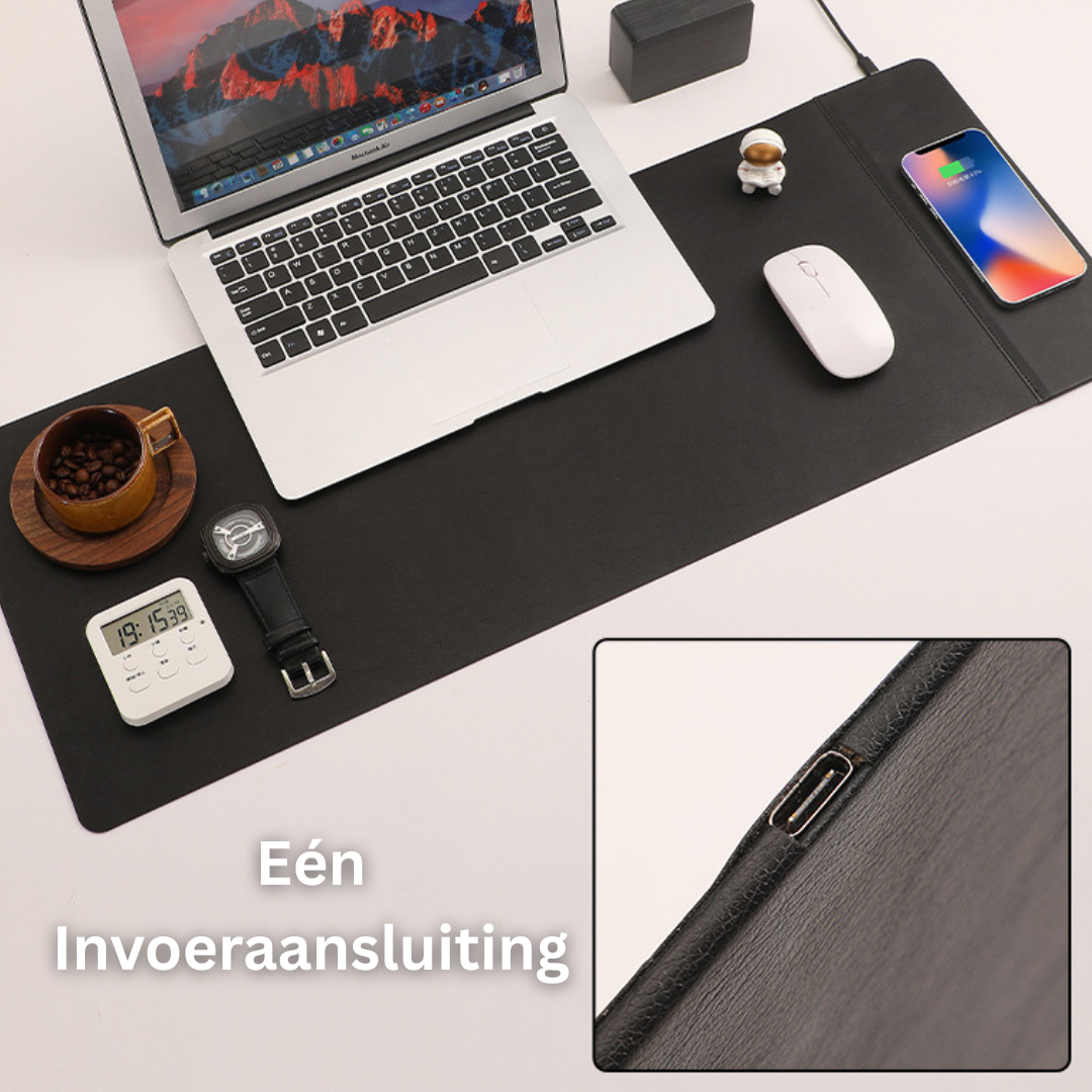 WorkMat™ Max – Premium Bureaulegger met Wireless Charging