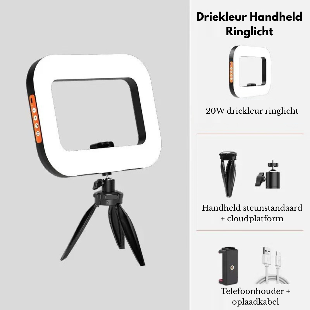 GlowRing™ Pro – Oplaadbare Selfie Ring Light voor Telefoon