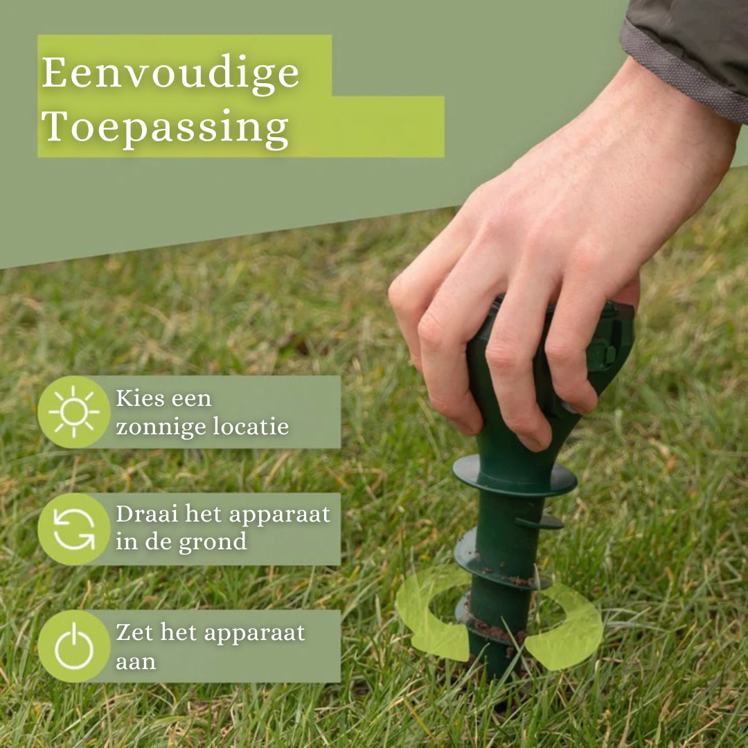 MoleGuard™ Pro – Zonne-energie Anti-Mollen Apparaat met Trillingen