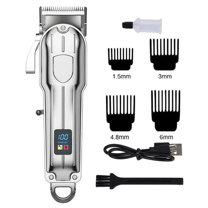 CutMaster™ Pro – Krachtige & Stille Draadloze Hair Clipper