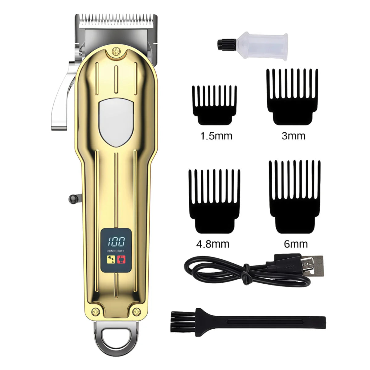 CutMaster™ Pro – Krachtige & Stille Draadloze Hair Clipper